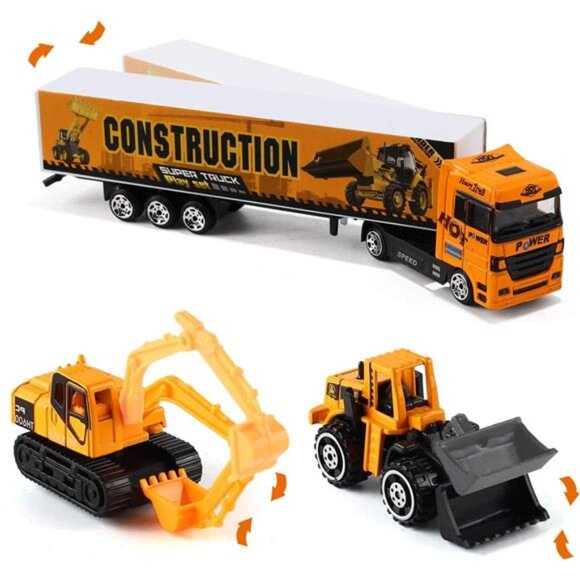 19 in 1 Construction Truck with Engineering Worker Toy Set - Picture 6 of 7